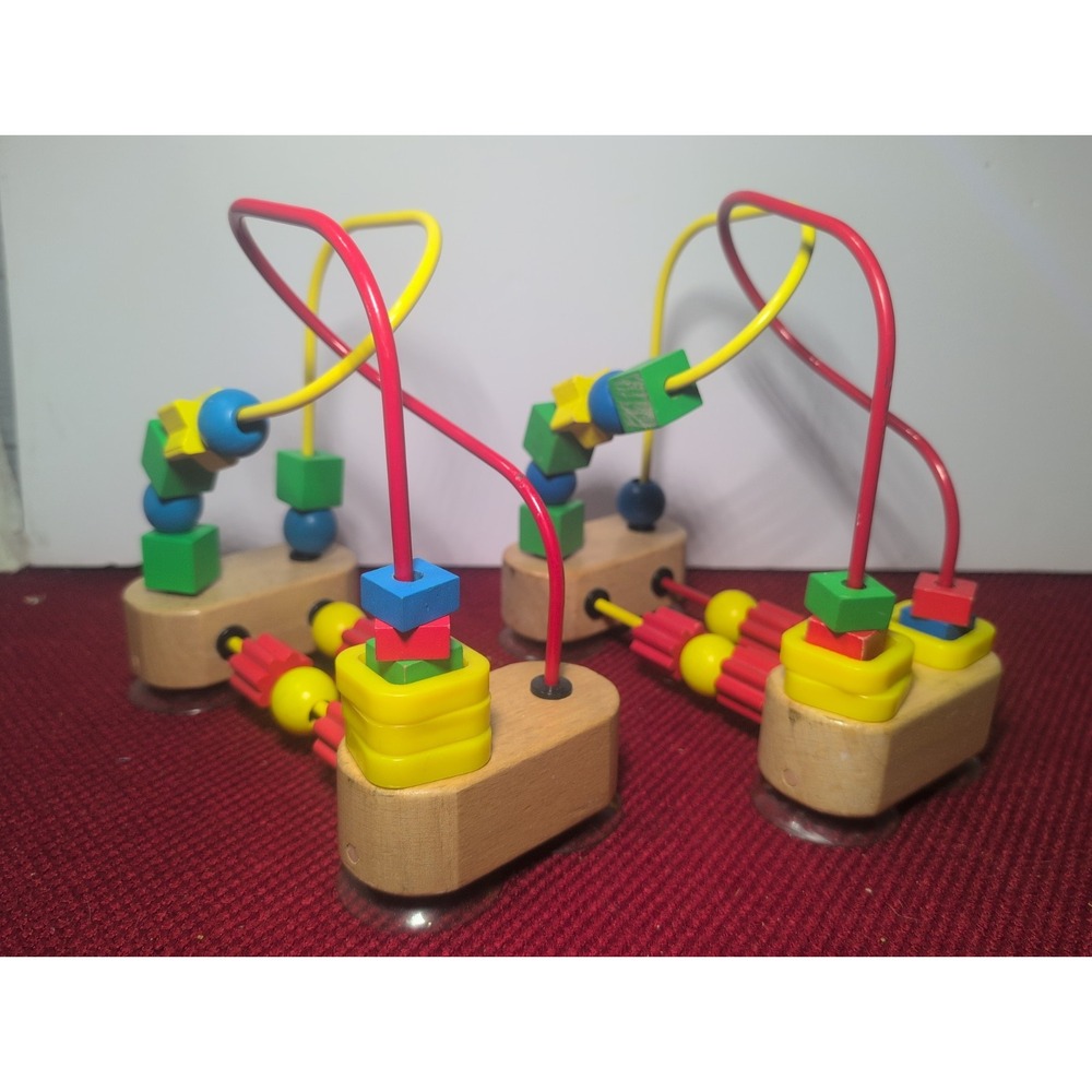 Melissa & Doug First Bead Maze Suction Cups High Chair Table Top Baby Toy 2ea